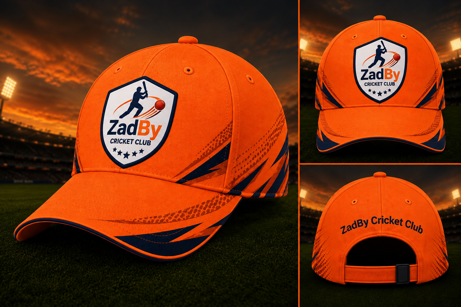 ZadBy Cricket Club Orange Cap